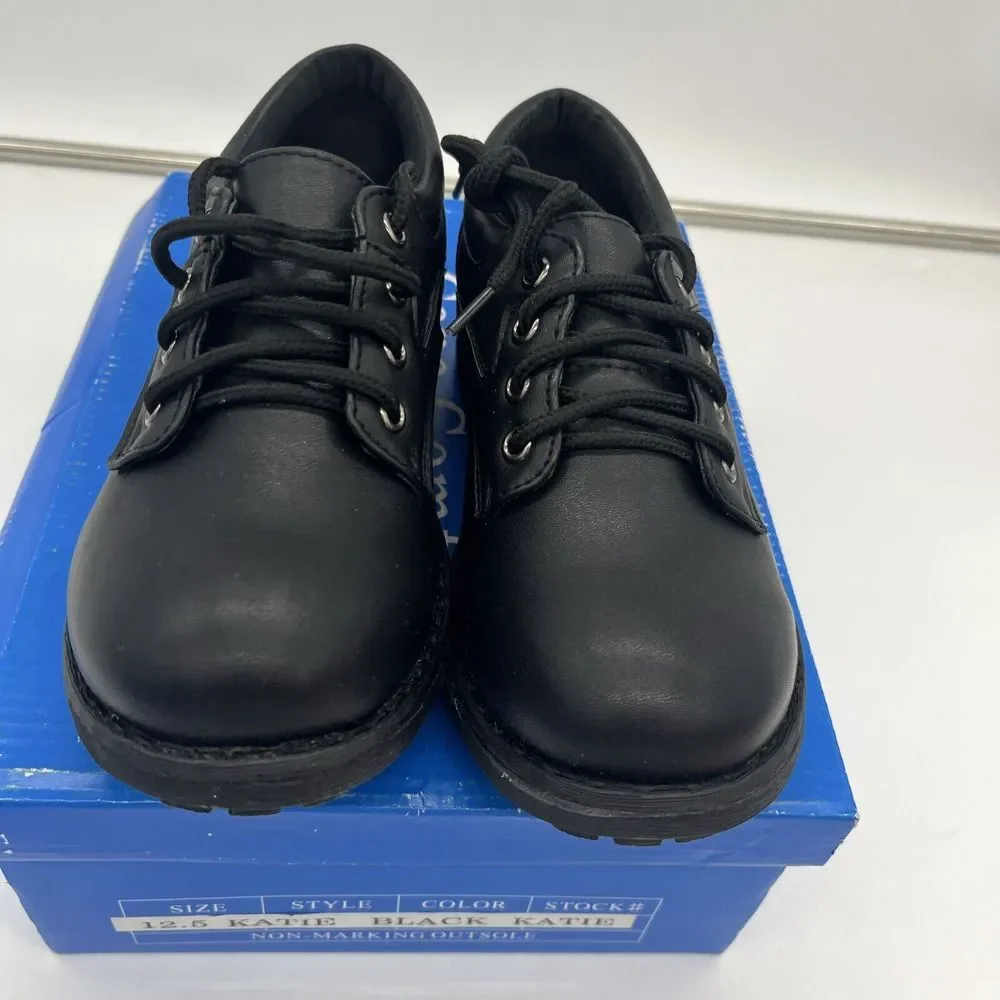Cane Comfort Little Boys Black Dress Shoes Church School‎ Size 12.5 Read Desc